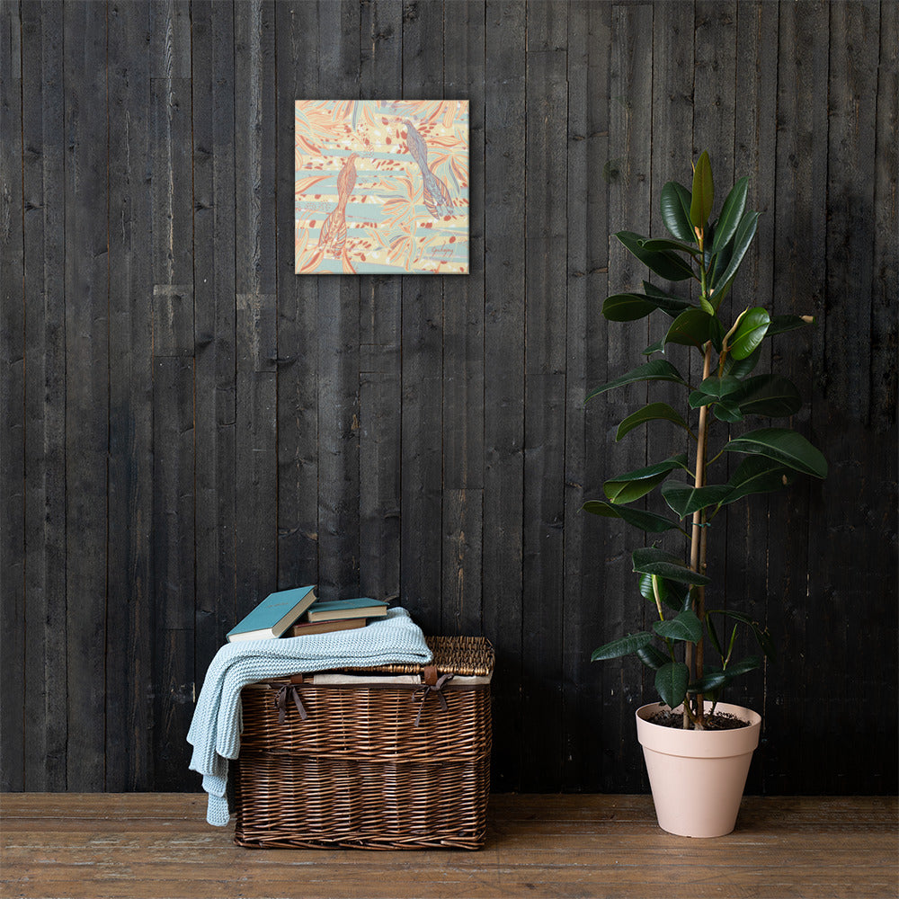 Coastal Courtyard Aqua Canvas Print-Geckojoy