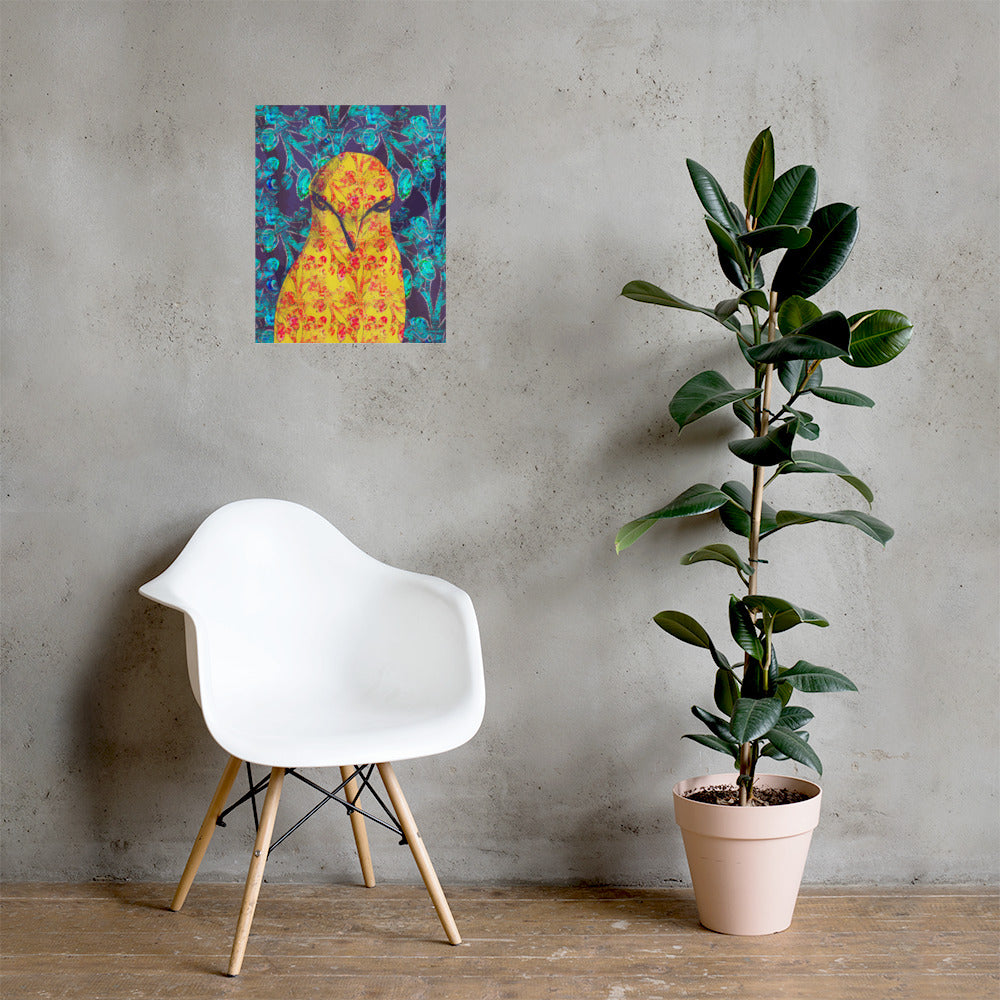 Angry Yellow Bird Unframed Print-Geckojoy