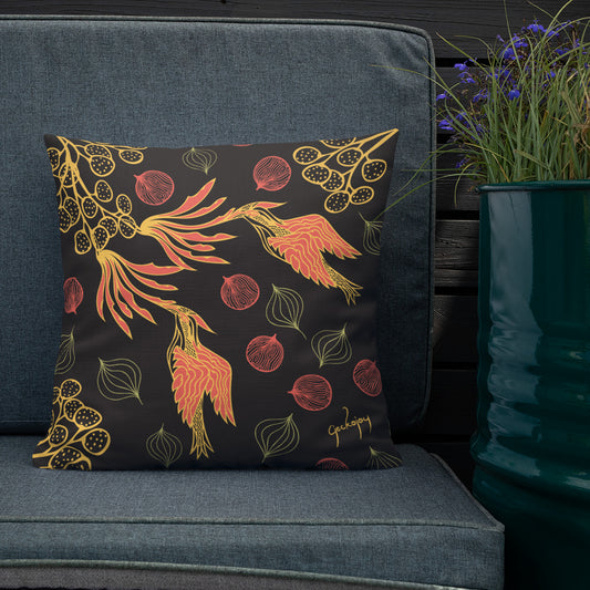 Rare Bird Dark Outdoor Pillow-Geckojoy