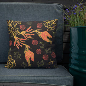 Rare Bird Dark Outdoor Pillow-Geckojoy