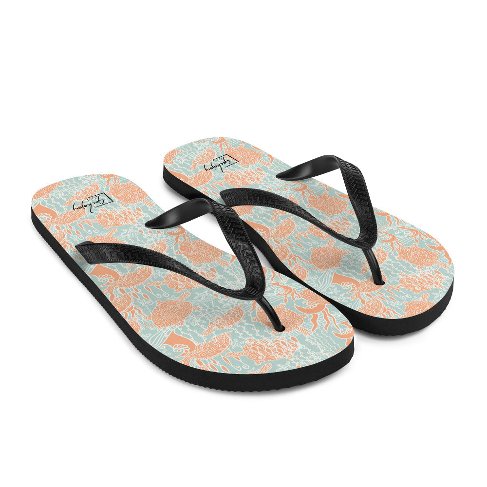 Sea Turtles Flip-Flops-Geckojoy