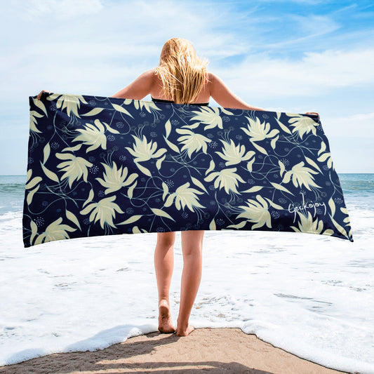 Sea Foam Hibiscus SG04 - Beach Towel-Geckojoy