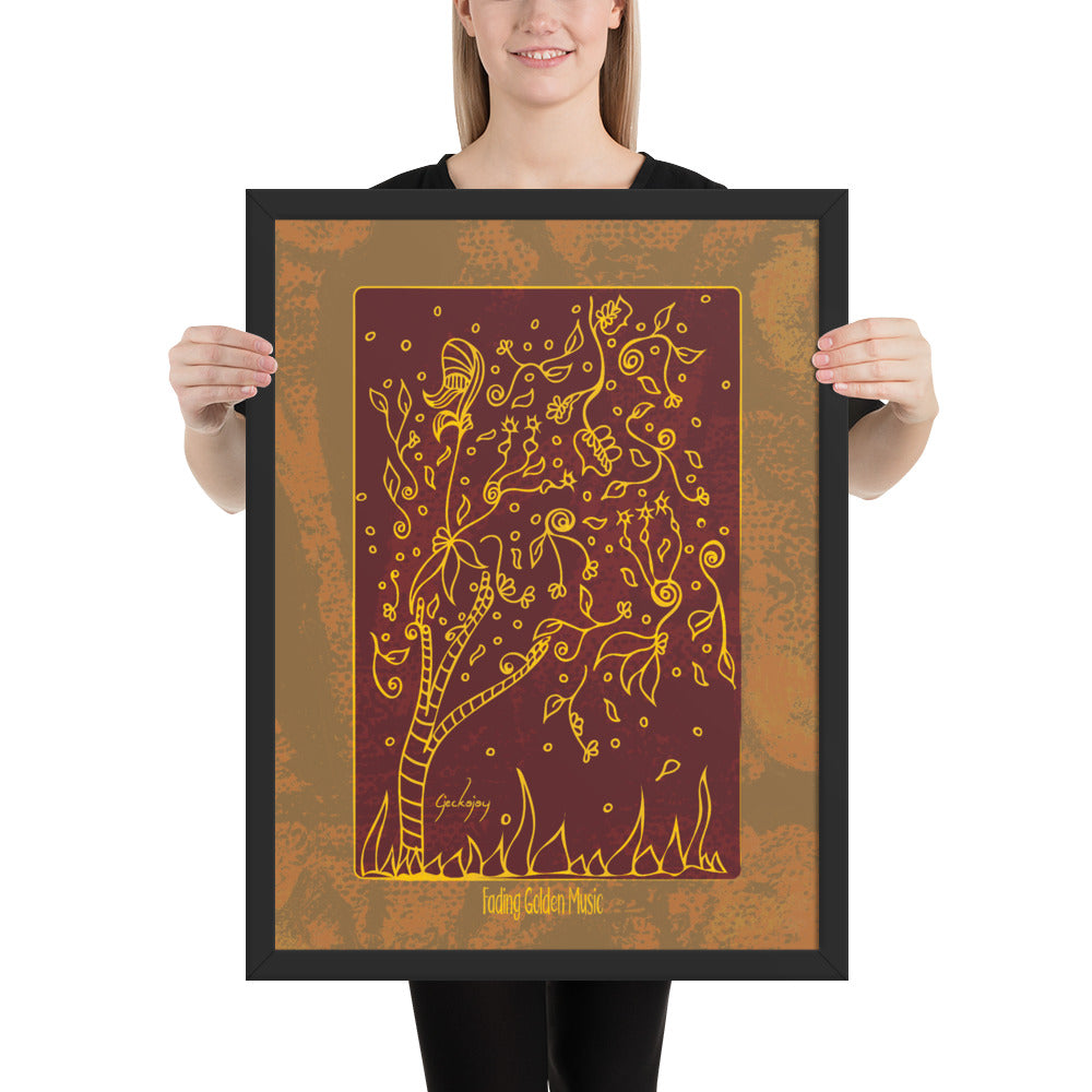 Fading Golden Music Framed Print-Geckojoy