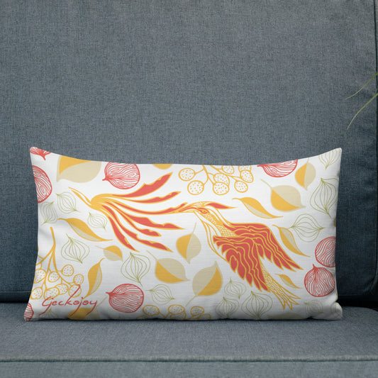 Rare Bird White Outdoor Pillow-Geckojoy