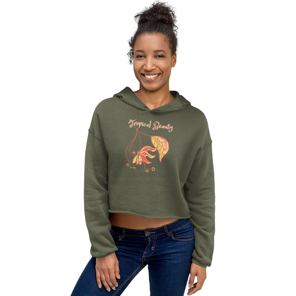 Tropical Beauty Crop Hoodie-Geckojoy