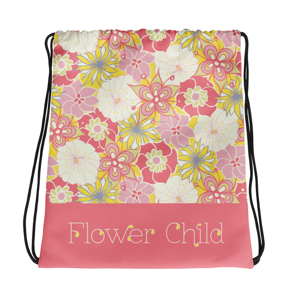 Flower Child Drawstring Bag-Geckojoy