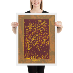 Fading Golden Music Framed Print-Geckojoy