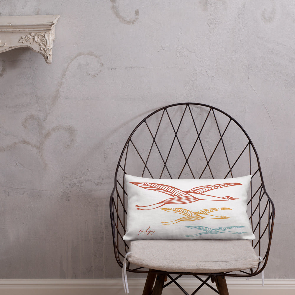 Gliding Through Blue Skies Rectangle Outdoor Pillow-Geckojoy