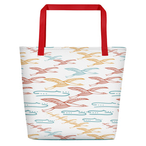 Gliding Through Blue Skies Beach Bag - Limited Edition-Geckojoy