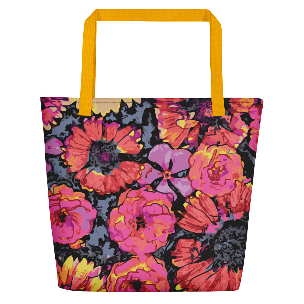 Floating Flowers Beach Bag-Geckojoy