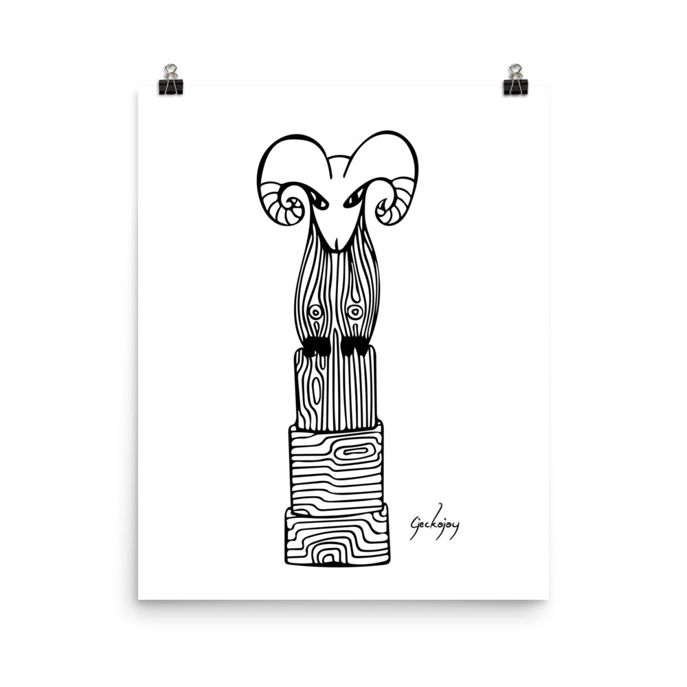 Ram Totem Print-Geckojoy