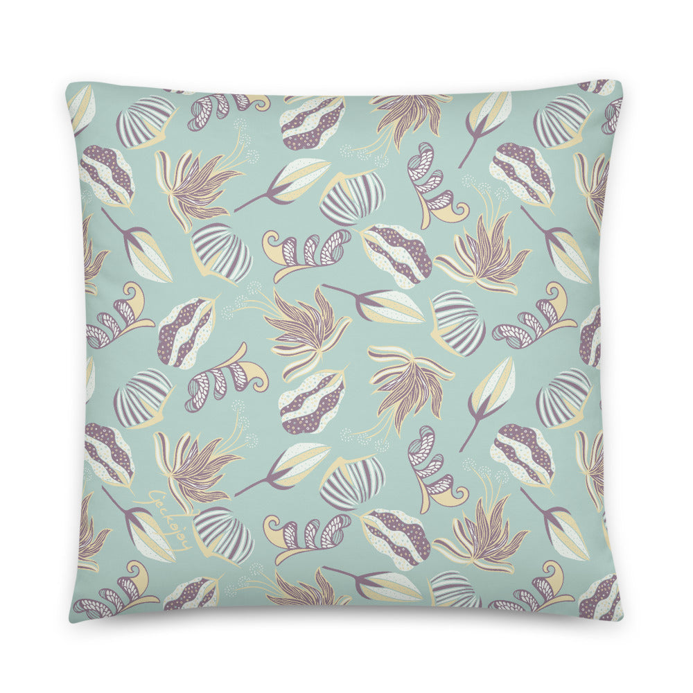 Floating on a Calm Lagoon Indoor Pillow-Geckojoy