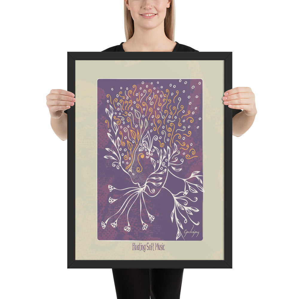 Floating Soft Music Framed Print-Geckojoy