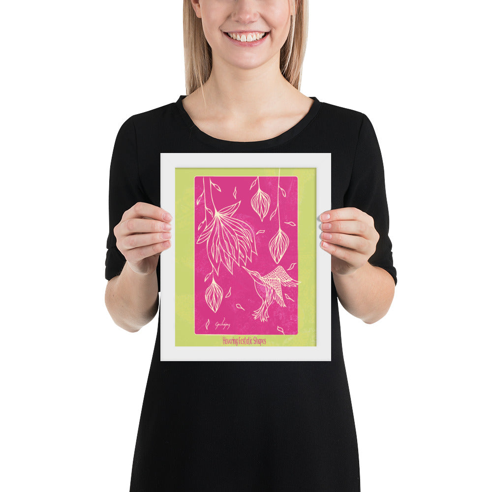 Hovering Ecstatic Shapes Framed Print-Geckojoy