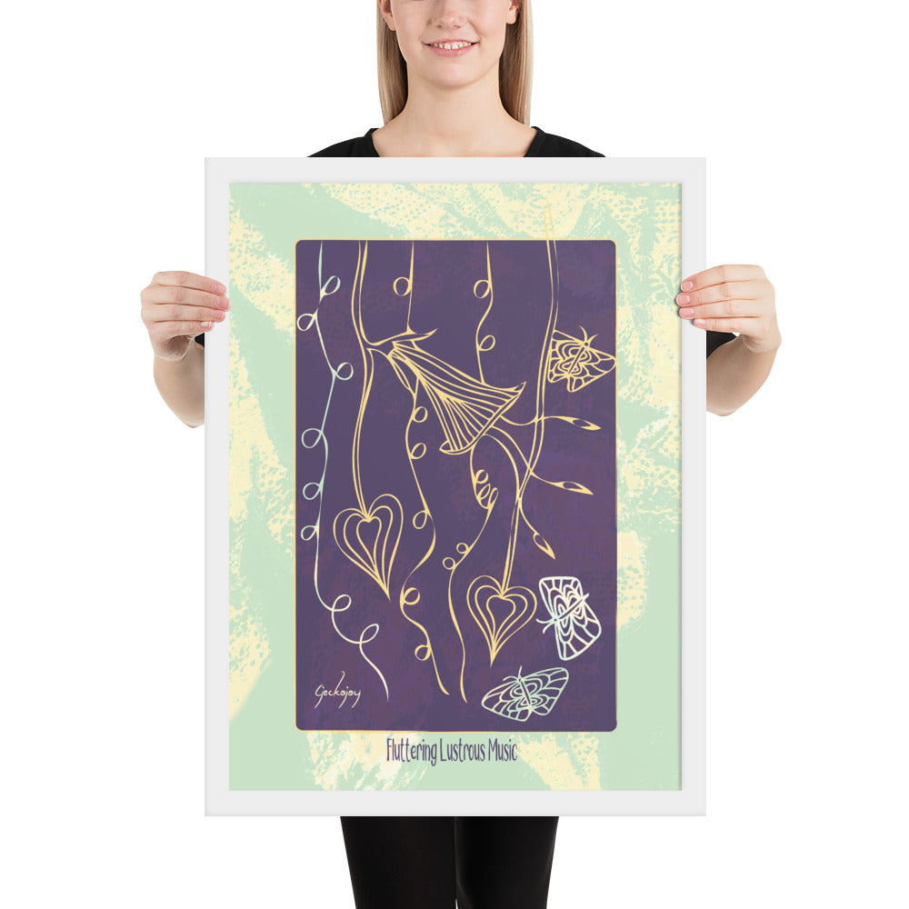 Fluttering Lustrous Music Framed Print-Geckojoy