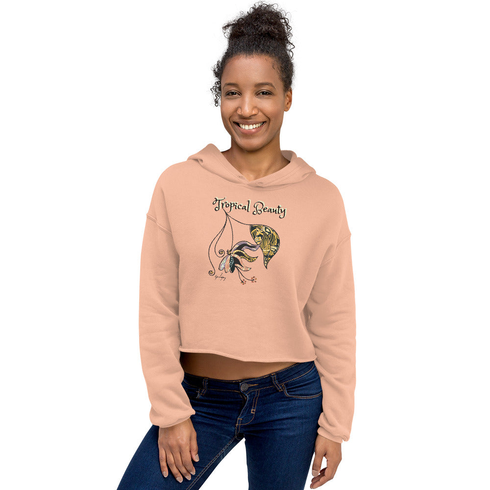 Tropical Beauty Crop Hoodie-Geckojoy