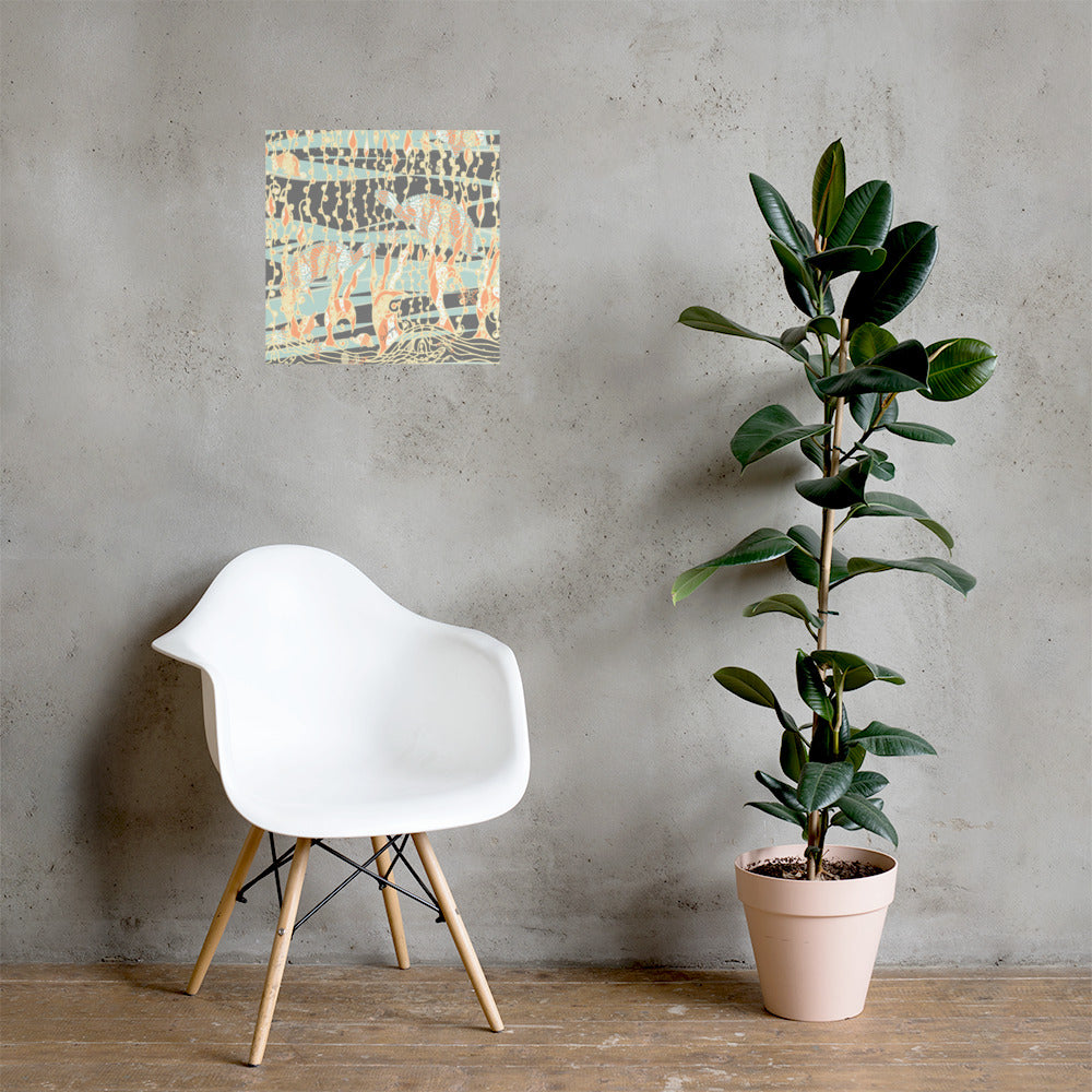 Sea Turtles Sonic Silver Unframed Print-Geckojoy