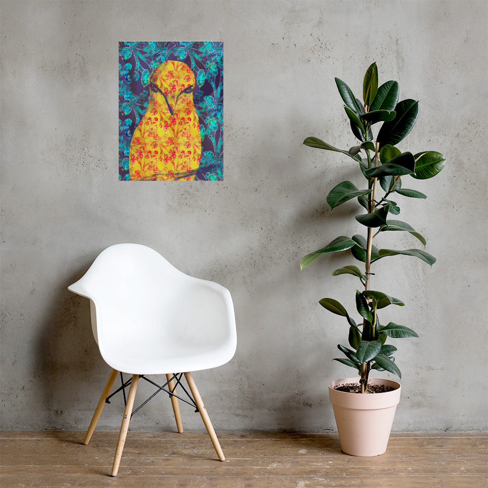 Angry Yellow Bird Unframed Print-Geckojoy