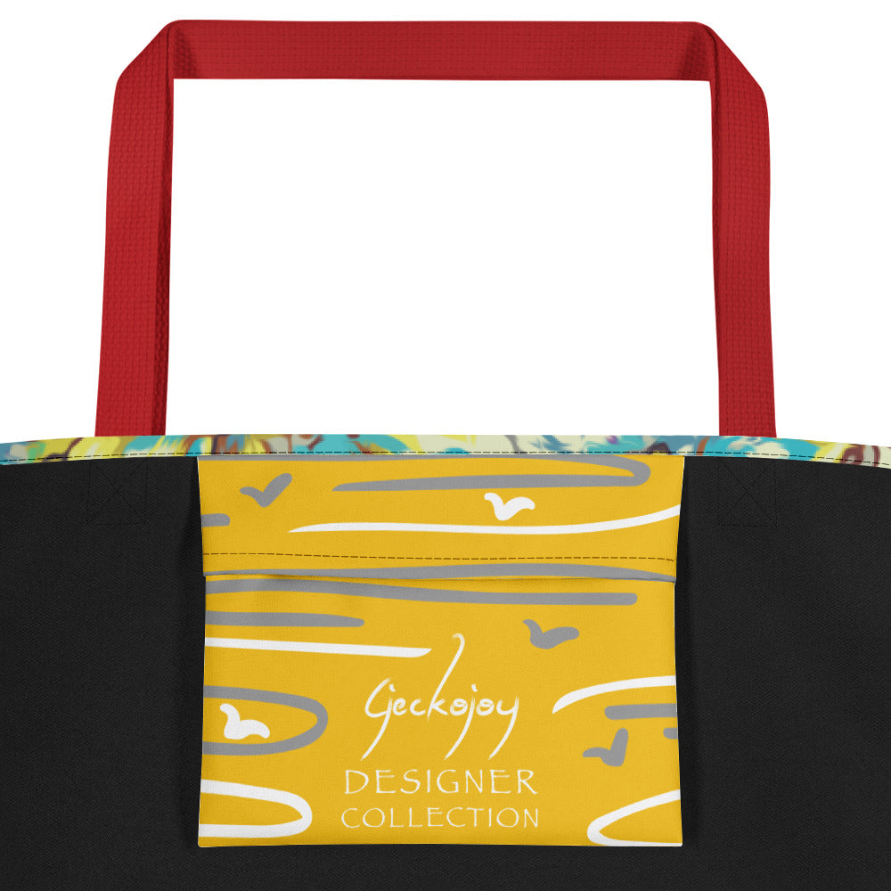 Painted Flowers Beach Bag-Geckojoy