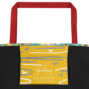 Painted Flowers Beach Bag-Geckojoy