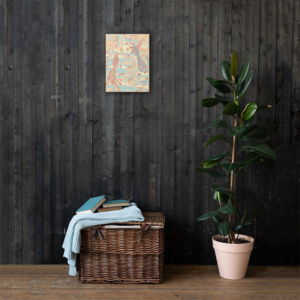 Coastal Courtyard Aqua Canvas Print-Geckojoy