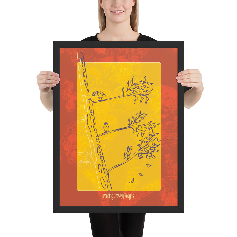 Drooping Drowsy Boughs Framed Print-Geckojoy