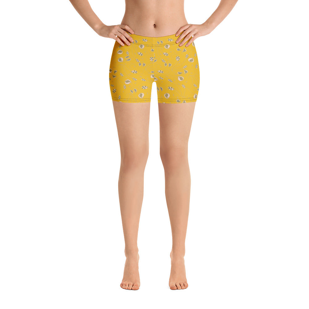 Veil of Vines - Fitted Low Waist Shorts-Geckojoy