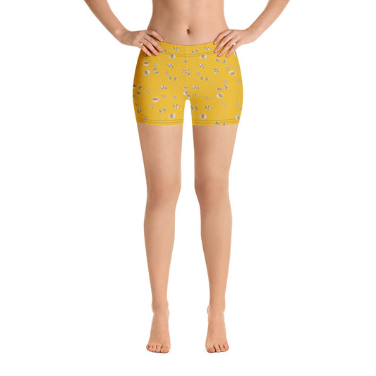 Veil of Vines - Fitted Low Waist Shorts-Geckojoy