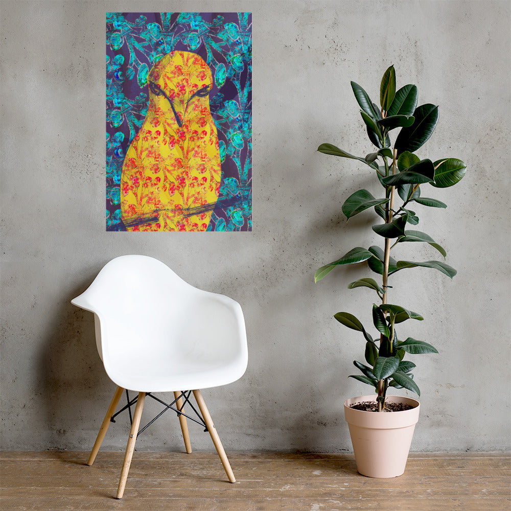Angry Yellow Bird Unframed Print-Geckojoy