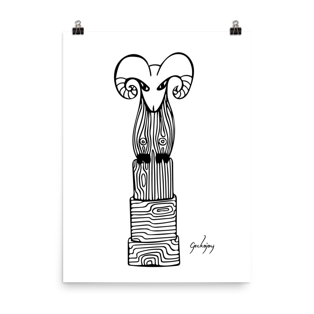 Ram Totem Print-Geckojoy