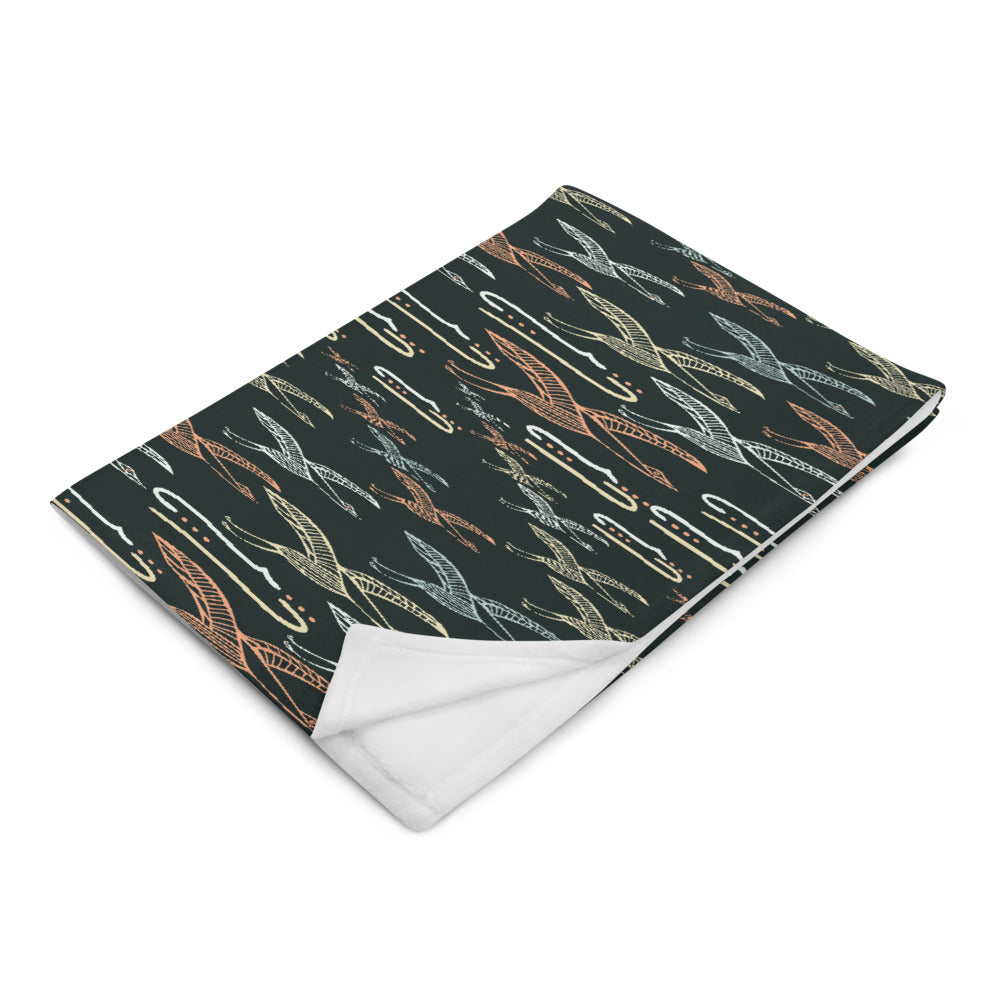 Gliding Through Blue Skies Charcoal Throw Blanket-Geckojoy