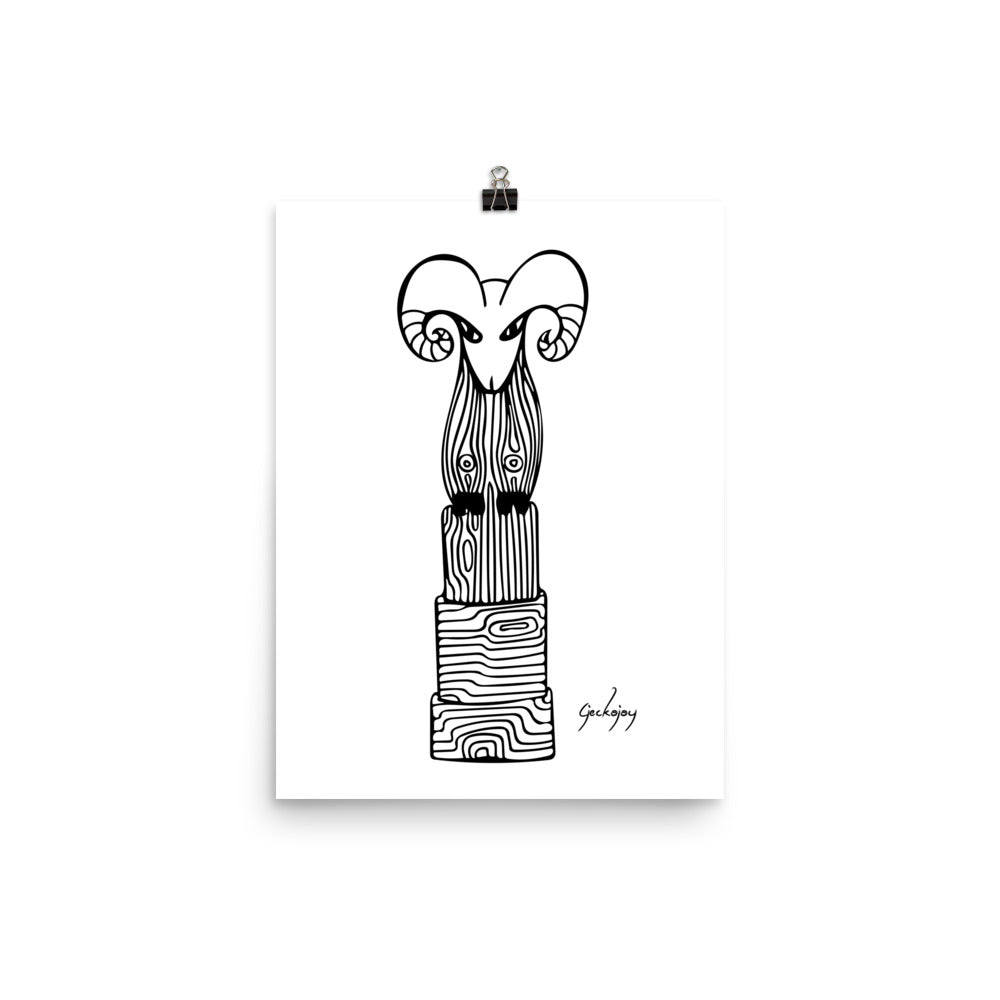 Ram Totem Print-Geckojoy