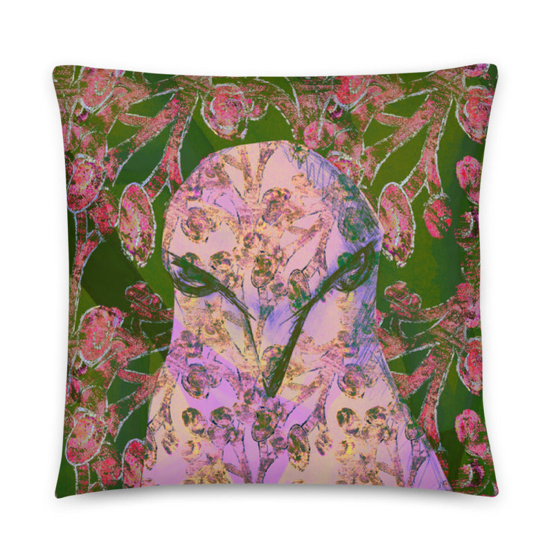 Fierce Pink Bird Indoor Pillows-Geckojoy