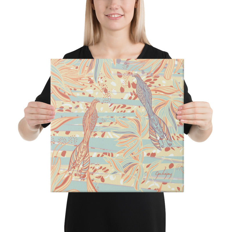 Coastal Courtyard Aqua Canvas Print-Geckojoy