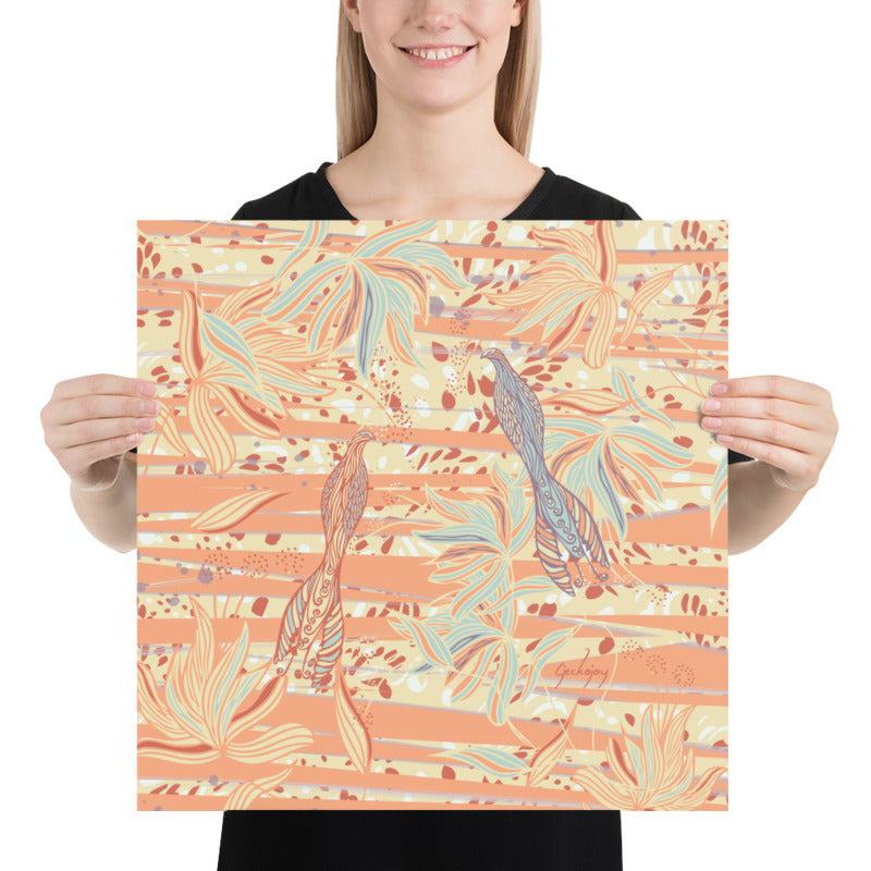Coastal Courtyard Tangelo Unframed Print-Geckojoy