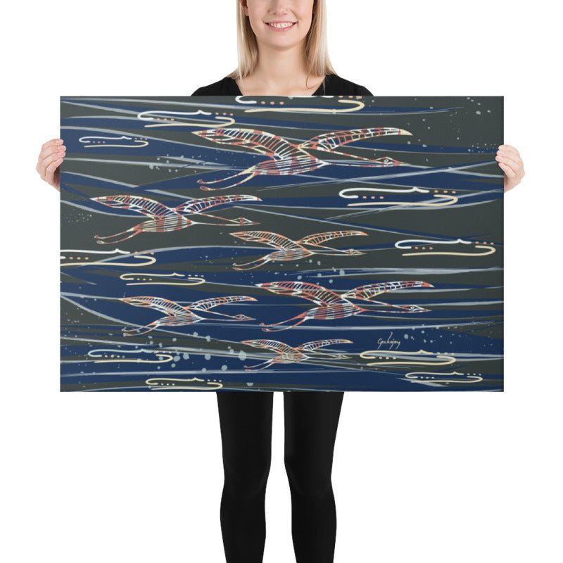 Gliding Through Blue Skies Canvas Print-Geckojoy