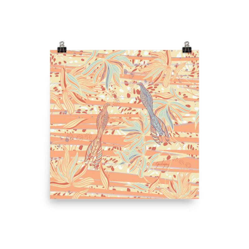 Coastal Courtyard Tangelo Unframed Print-Geckojoy