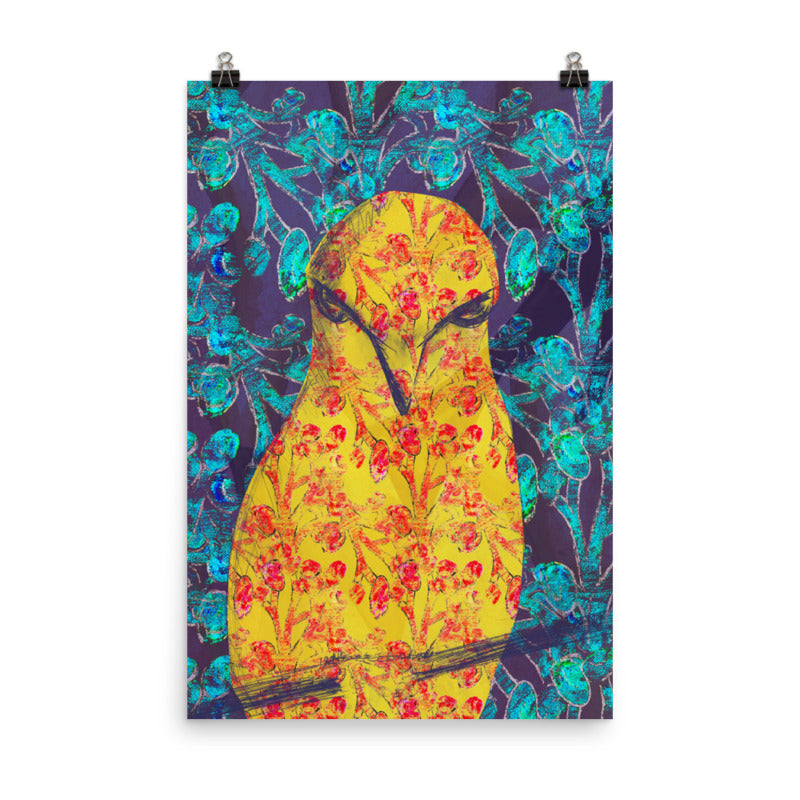 Fierce Yellow Bird Unframed Print-Geckojoy