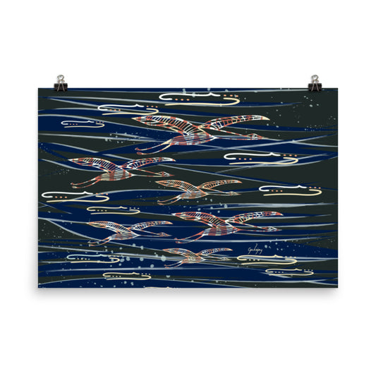 Gliding Through Blue Skies Unframed Print-Geckojoy