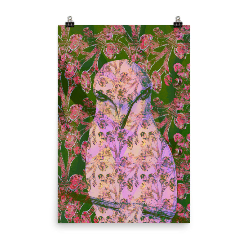 Fierce Pink Bird Unframed Print-Geckojoy