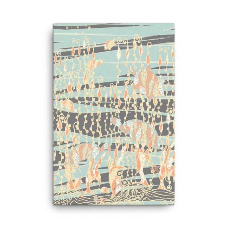 Sea Turtles Sonic Silver Canvas Print-Geckojoy