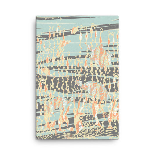 Sea Turtles Sonic Silver Canvas Print-Geckojoy