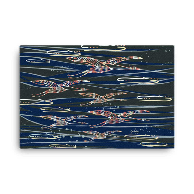 Gliding Through Blue Skies Canvas Print-Geckojoy