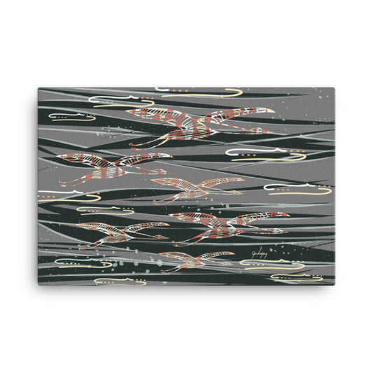 Gliding Through Blue Skies Sonic Silver Canvas Print-Geckojoy