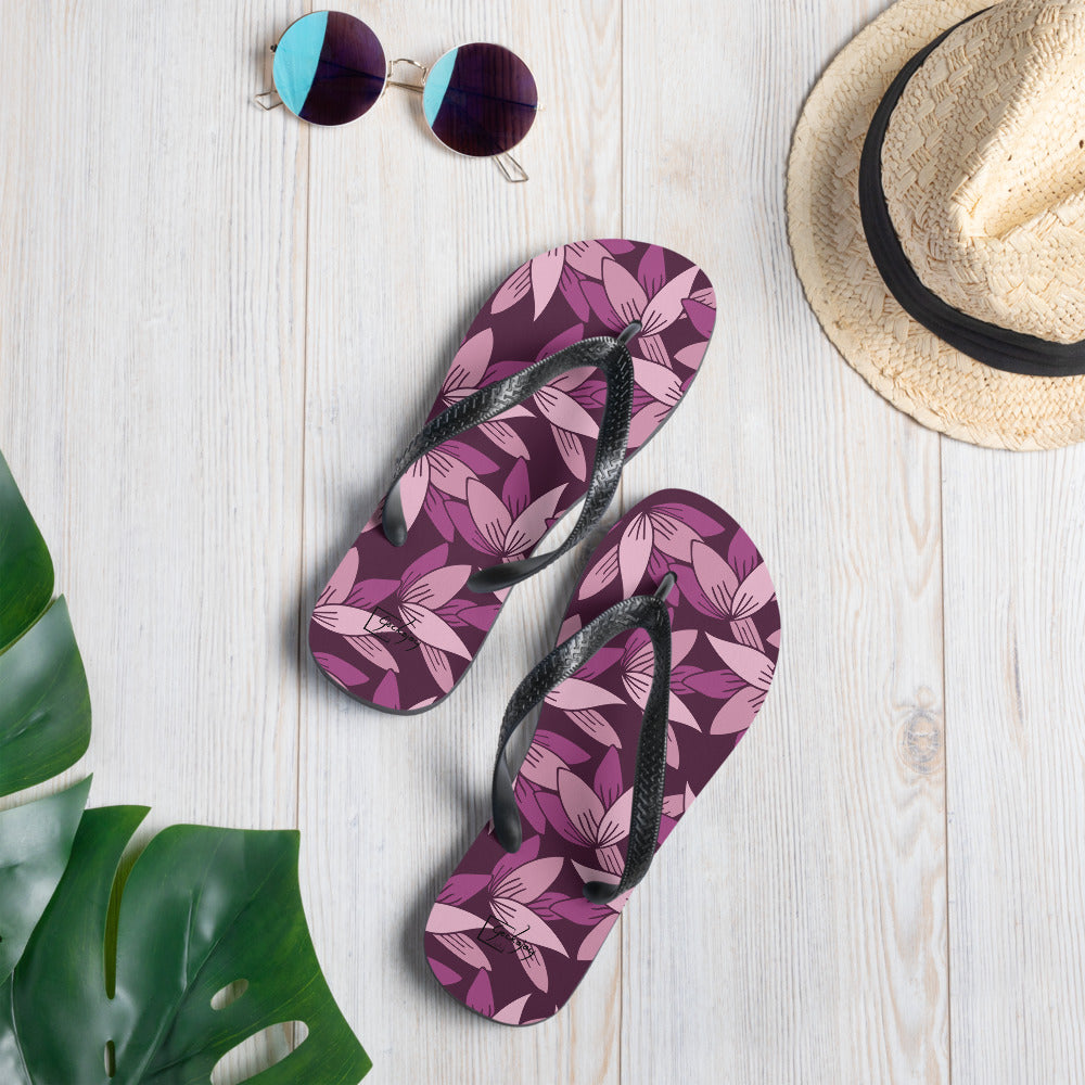 Pink Lotus Flip-Flops-Geckojoy