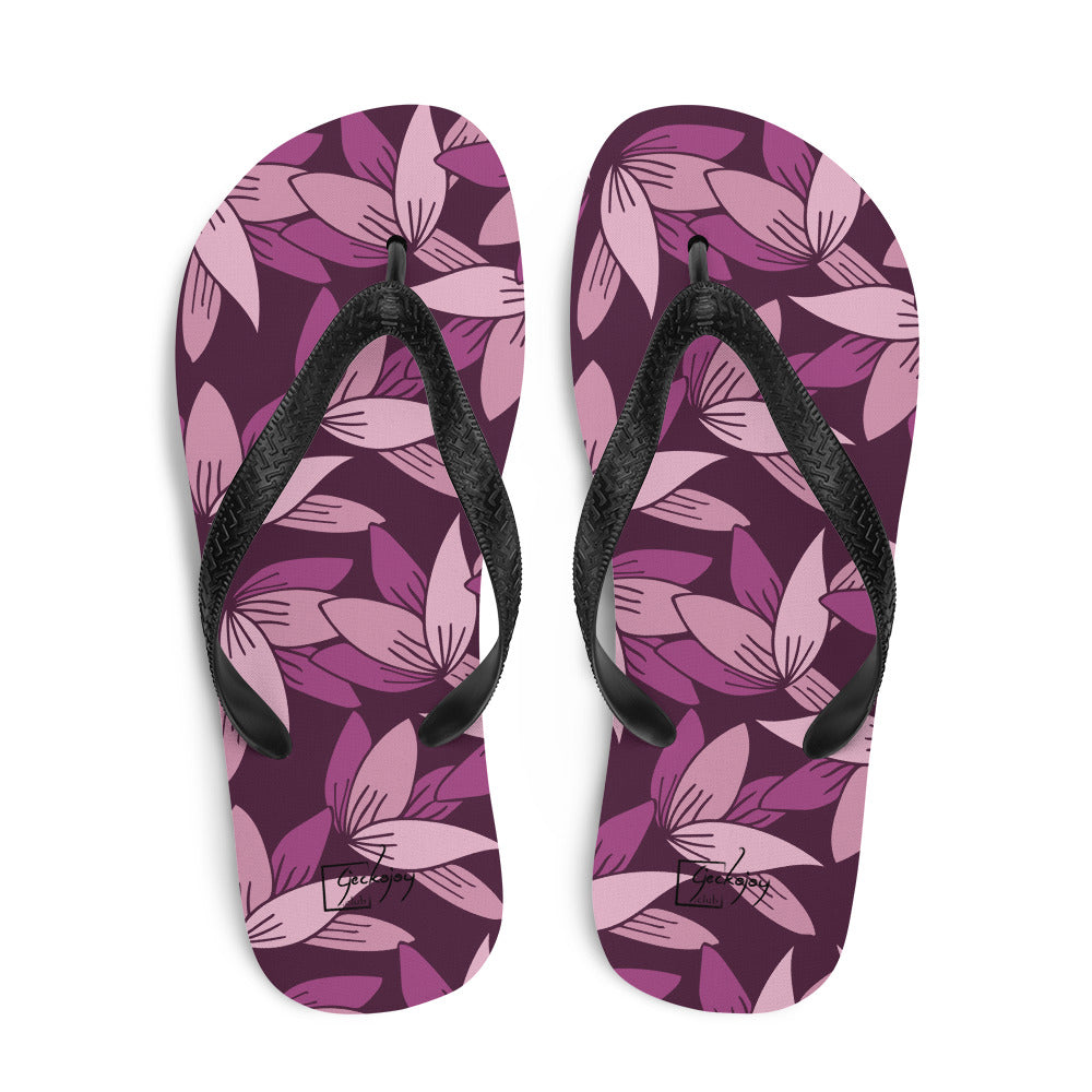 Pink Lotus Flip-Flops-Geckojoy