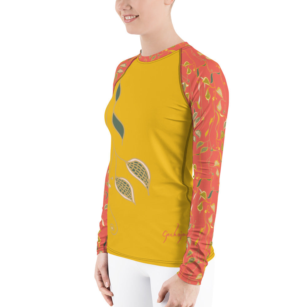 Veil of Vines Women's Rash Guard-Geckojoy